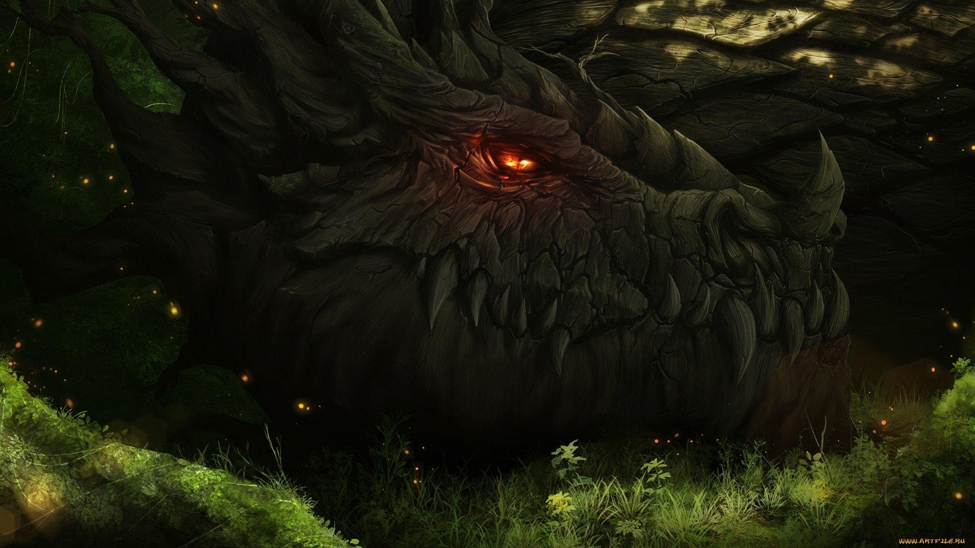 Enchanted Forest Dragon HD Wallpaper