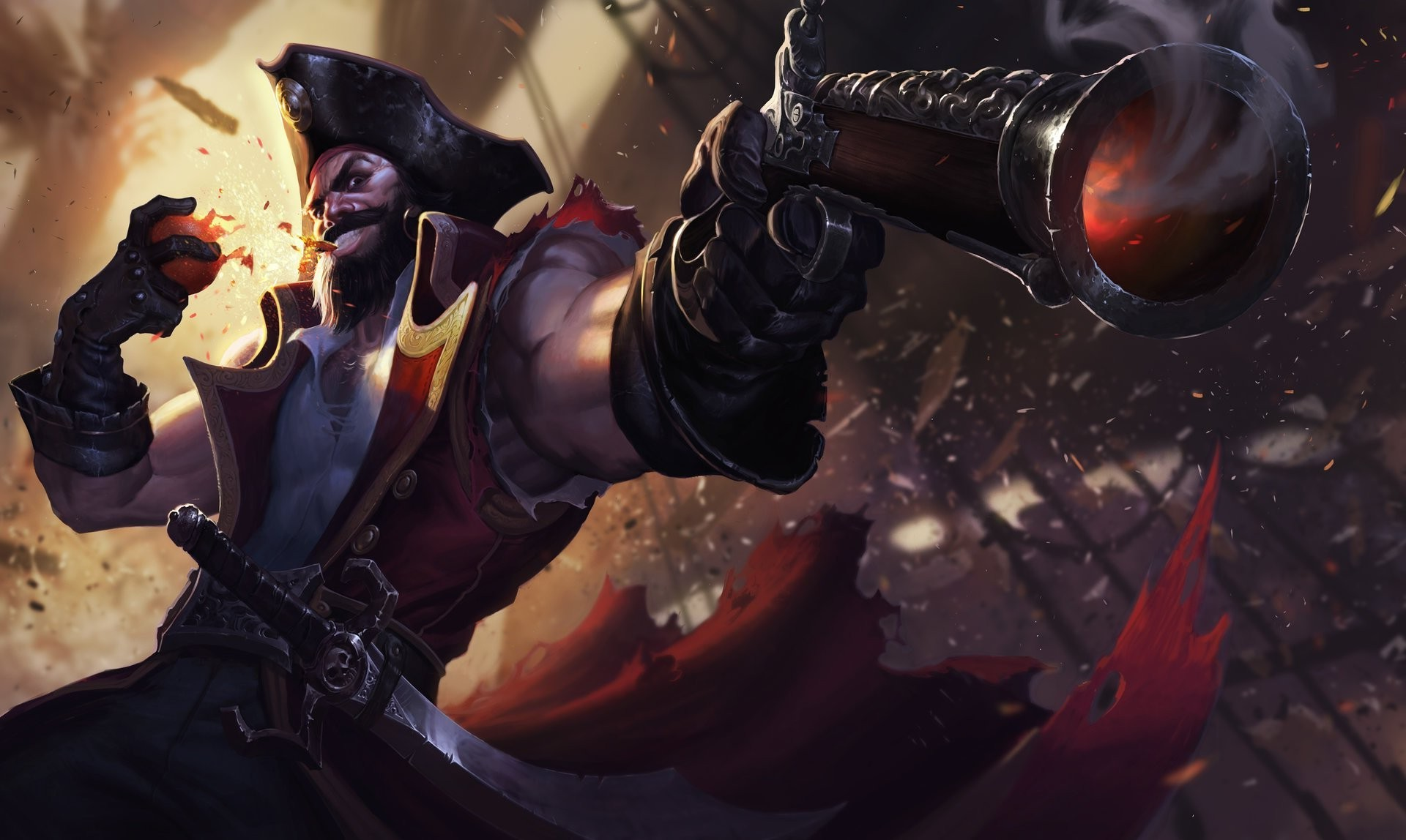 artwork, Concept Art, Pirates, Gun, Sword, Gangplank, League Of Legends Wallpaper