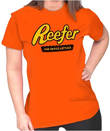 Amazon.com: Brisco Brands Reefer The Devils Lettuce Funny Weed Womens T  Shirt Ladies Tee: Clothing